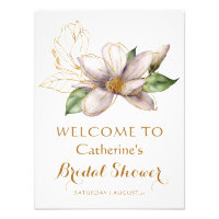 Chuva de Noiva Floral Roxa Magnólia Aquarela