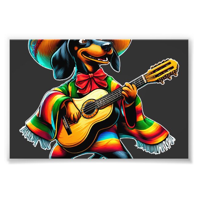 Foto Cinco de Mayo Dachshund Mariachi Guitar (Frente)
