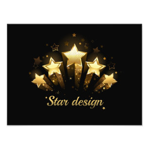 Foto Cinco estrelas douradas a preto