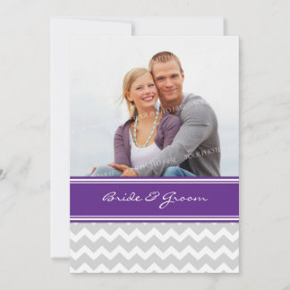 Foto: Cinza de Convites de Casamento Plum Chevron