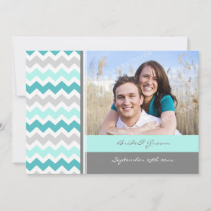 Foto: Cinza de Convites Teal Chevron