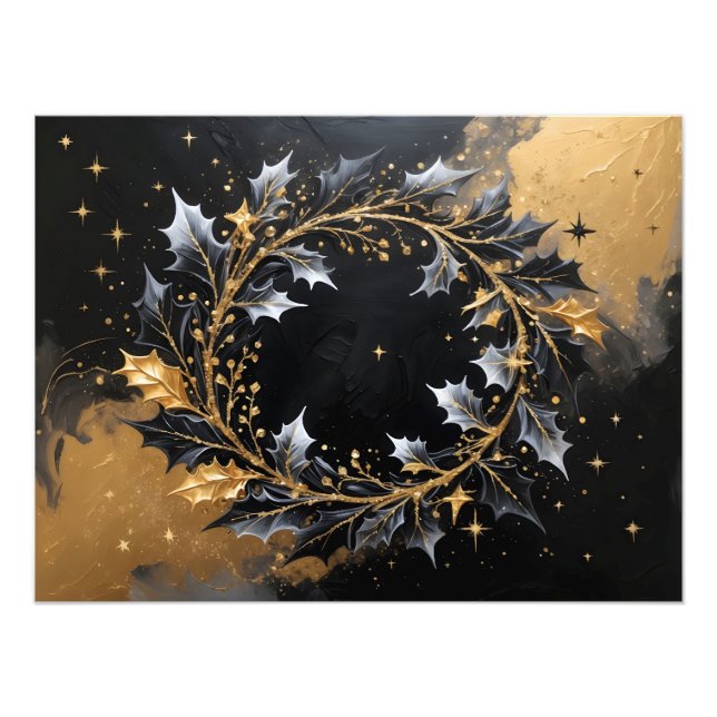 Foto Circle of Light – Golden Winter Wreath Poster (Frente)