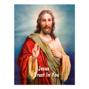 Foto Citação de Jesus Cristo Abençoando Eu Confio em Vo