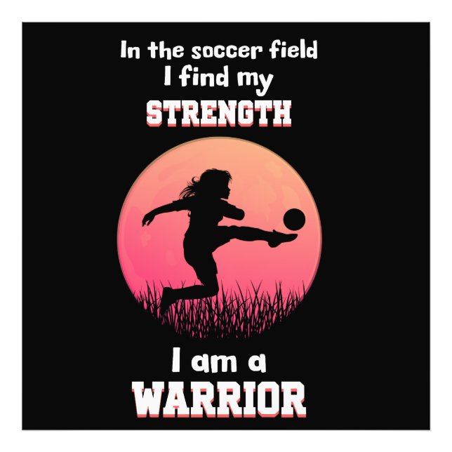 Foto Citação motivacional sobre a garota jogando futebo (Frente)