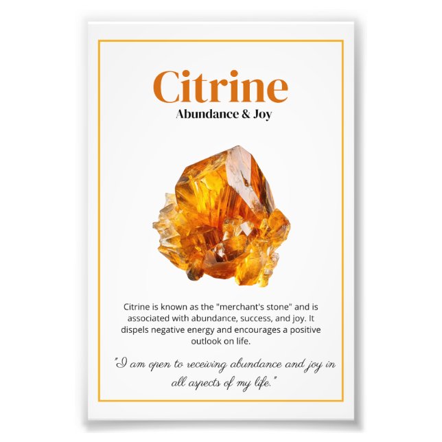 Foto Citrine Crystal Meaning Poster (Frente)