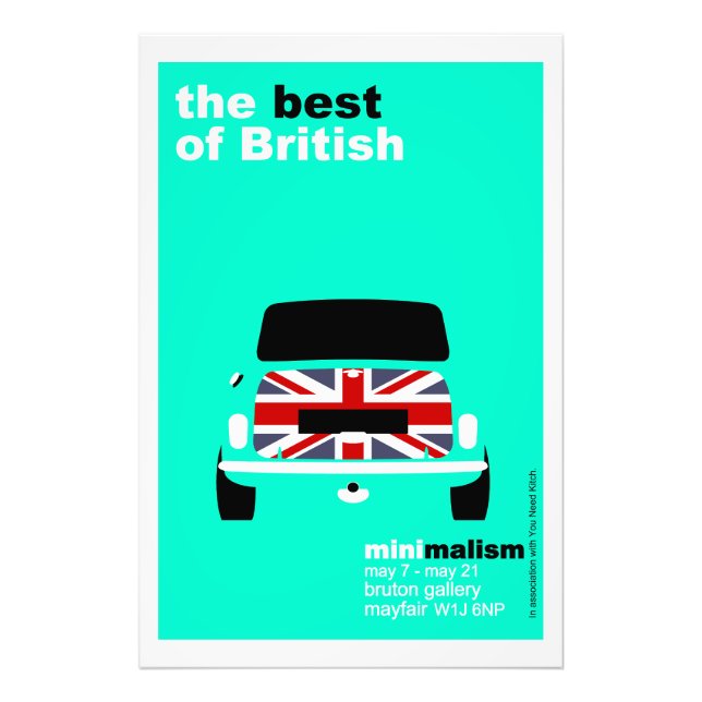 Foto Classic Original Mini Cooper minimalist art Poster (Frente)