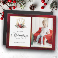 Foto Clássica de Natal Floral Crest