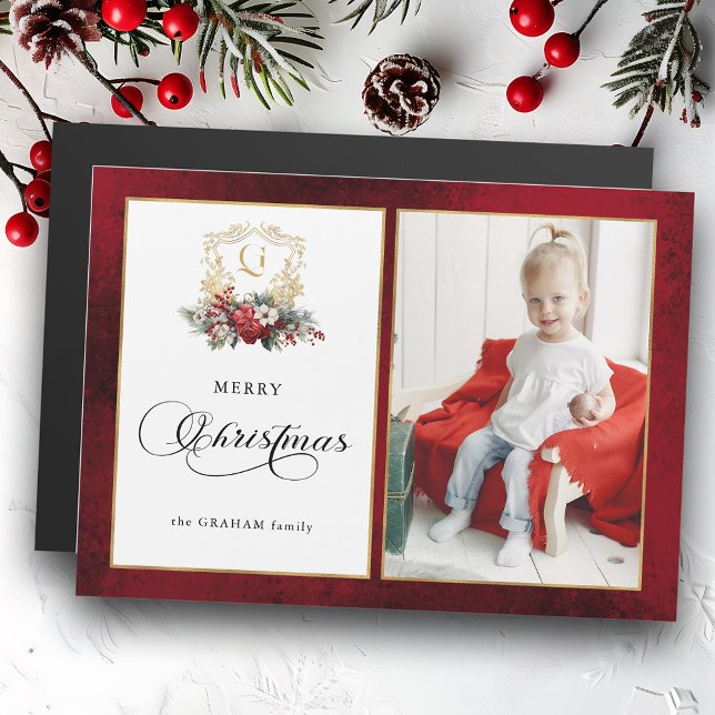 Foto Clássica de Natal Floral Crest (Criador carregado)