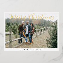 Foto Clássica Saudação Dourada Feliz Natal