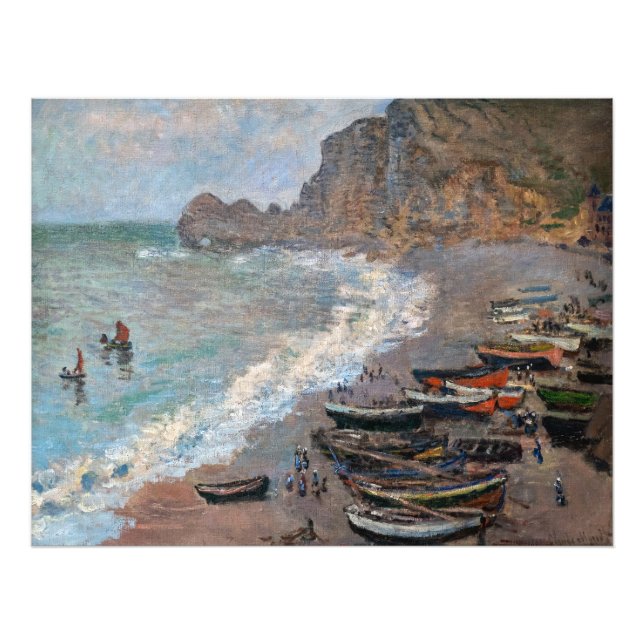 Foto Claude Monet - A praia em Etretat (Frente)