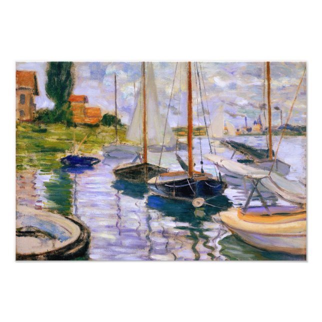 Foto Claude Monet - Barcos à vela no Sena (Frente)
