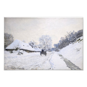 Foto Claude Monet - Carroça na Estrada Nevada em Honfle