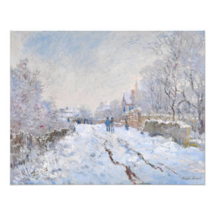 Foto Claude Monet - Cena de neve em Argenteuil