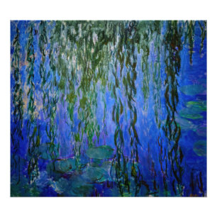 Foto Claude Monet - Lírios d'água com salgueiro chorand