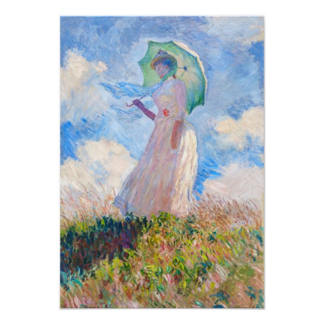 Foto Claude Monet - Mulher com Parasol virada para a es (Frente)