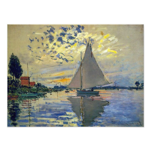 Foto Claude Monet - Navio de vela no Le Petit-Gennevill (Frente)
