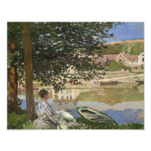 Foto Claude Monet - No Banco do Sena, Bennecour