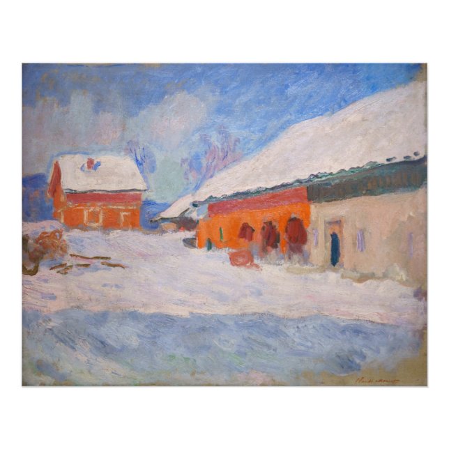 Foto Claude Monet - Noruega, Casas Vermelhas em Bjorneg (Frente)