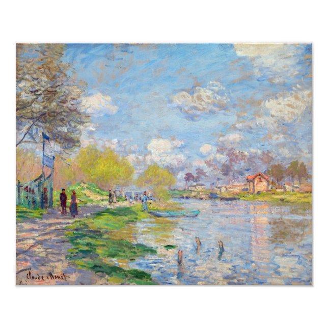 Foto Claude Monet - Primavera à beira do Sena (Frente)