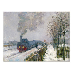 Foto Claude Monet - Trem na Neve / A Locomotiva