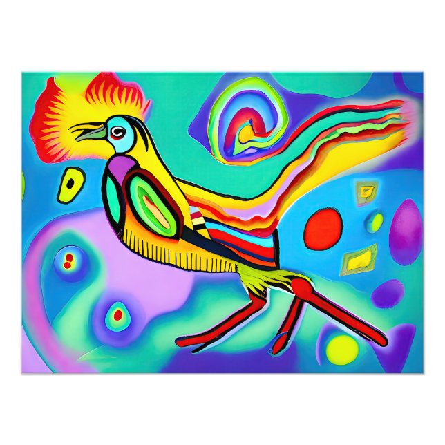 Foto Cockerel psicodélico: cockerel corante e estrident (Frente)