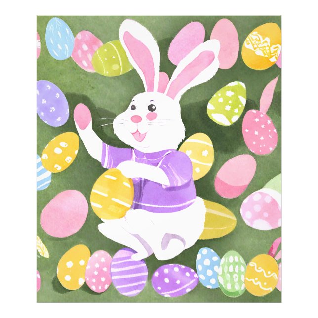 Foto coelho com ovos de Páscoa (Frente)