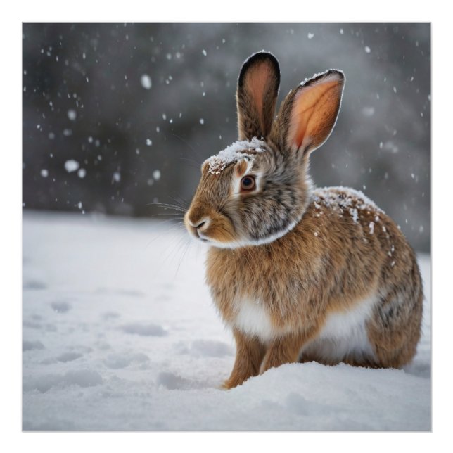 Foto Coelho da neve do inverno (Frente)