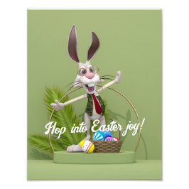 Foto Coelho Toon em pé perto de Ovos de Páscoa