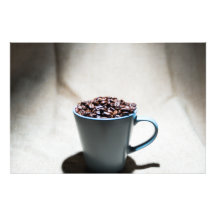 Coffee Beans in Blue Mug Still Life