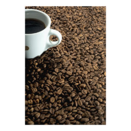 Foto Coffee Cup on Roasted Beans Photo Enlargement