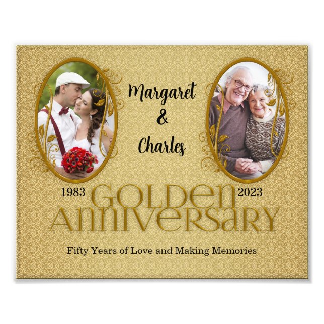 Foto Colagem Annivosa do Ouro 8x10 50th (Frente)