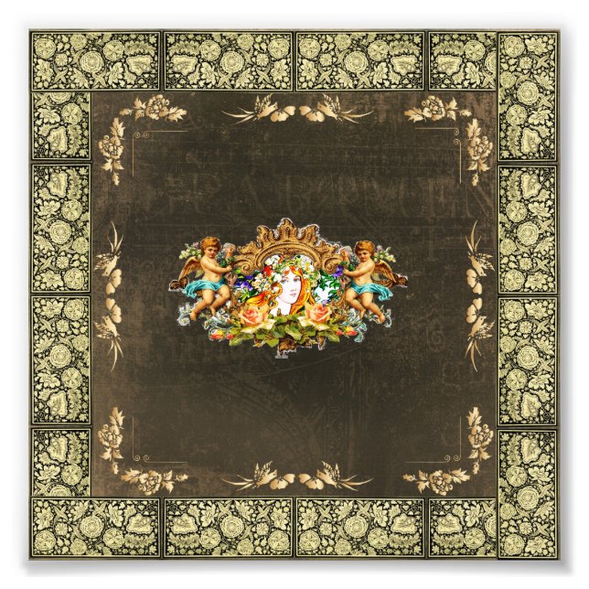 Foto Colagem da safra Retro com rendas e flores (Frente)