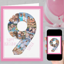 Foto Colagem Número 9 Cartões de Aniversário da Ra