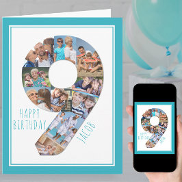 Foto Colagem Número 9 Cartões de Aniversário do Me