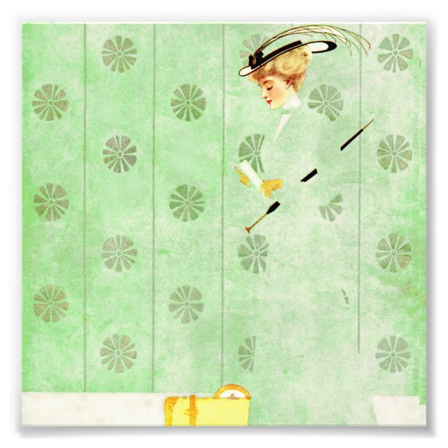 Foto Coles Phillips ‘Fadeaway Girl’ "Green Wallpaper" (Frente)