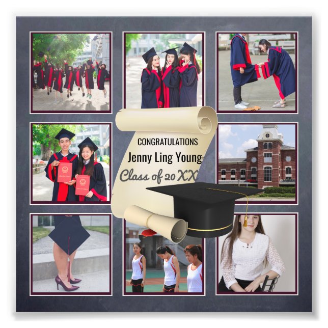 Foto Collage Graduation WALL ART - Comemorativo (Frente)