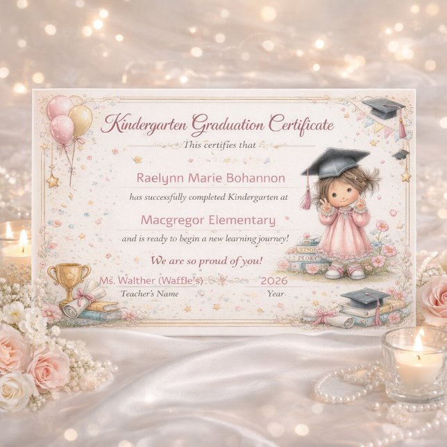Foto Colorful Kindergarten Graduation Certificate  (Criador carregado)