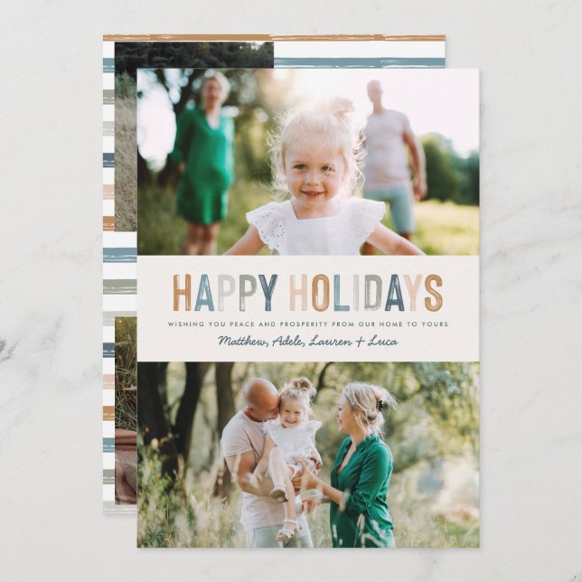 Foto colorida clássica de natal moderno (Frente/Verso)