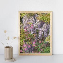 Foto Coloumbina rosa e Wisteria púrpura Floral