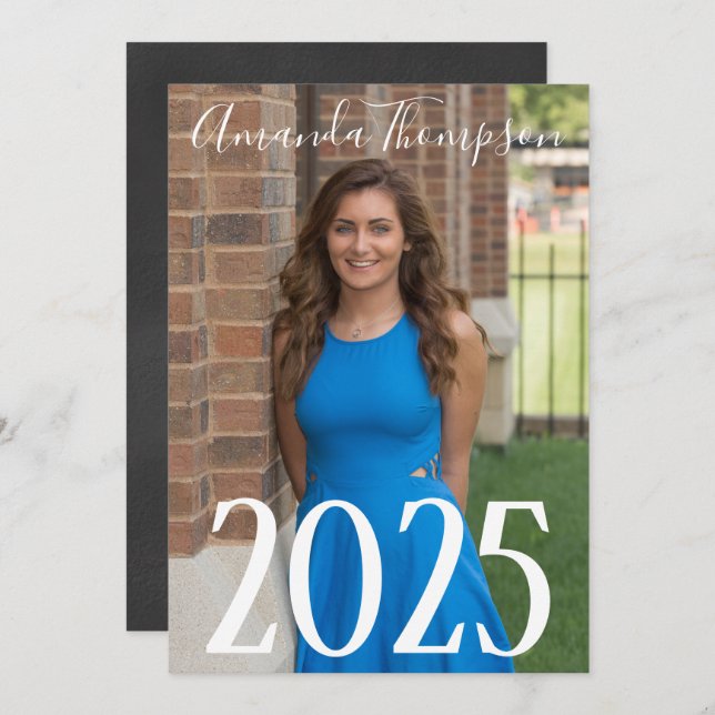 Foto com Formando traseiro Chalkboard Convite 5" x (Frente/Verso)