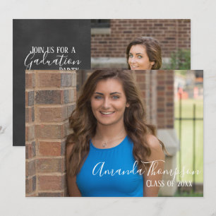 Foto com Formando traseiro Chalkboard Convite 5" x
