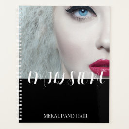 Foto comercial com código QR planejadores brancos