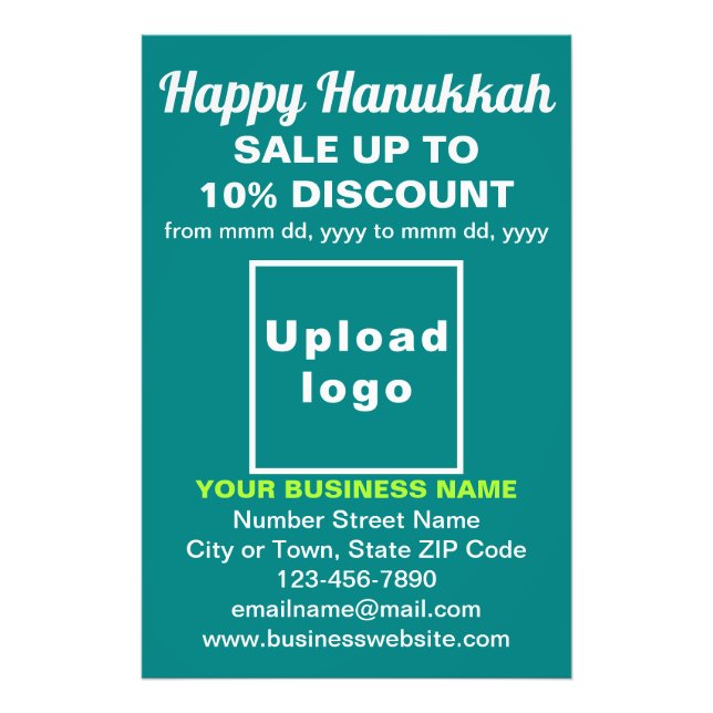 Foto Comercial Hanukkah vende no Teal Green Photo Paper (Frente)