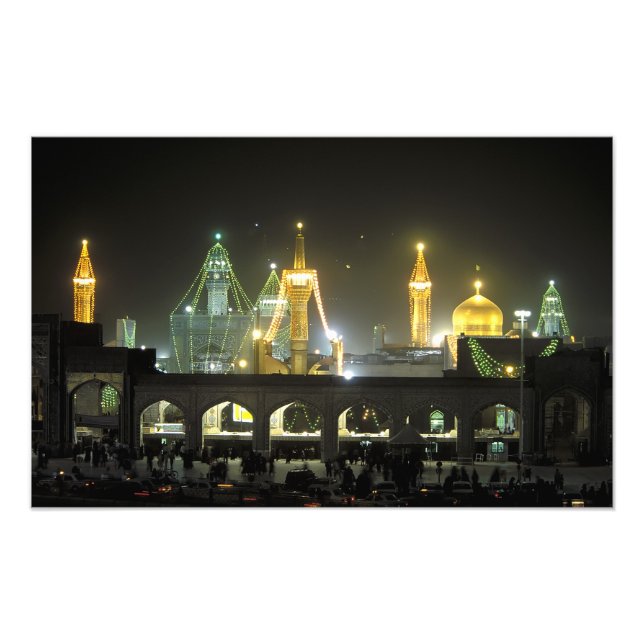 Foto Complexo do Santuário do Imã Reza à noite, Mashhad (Frente)