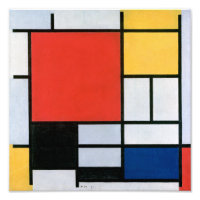 Composição Vermelho, Amarelo, Azul, Preto | Mondri