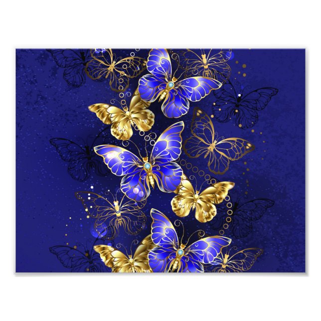 Foto Composition with Sapphire Butterflies (Frente)