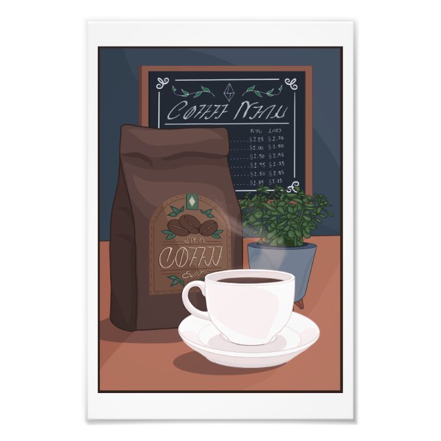 Foto Compro De Café - Impressão de Arte Vetor Do Meu Si (Frente)