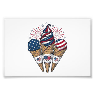 Foto Cones de Sorvete Patrióticos Vintage Quatro de Jul