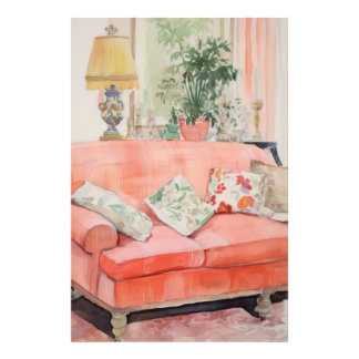 Foto Conforto Rosado – Sofá Rosa Aquarela Sala de Estar