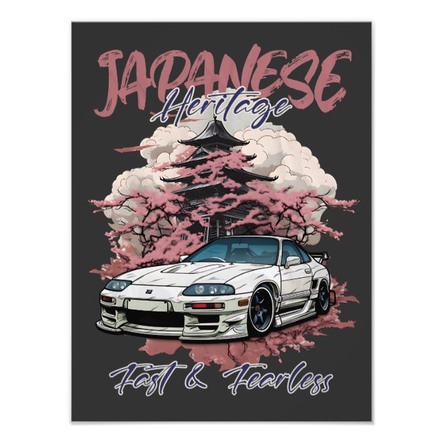 Foto Confusão de carros JDM na paisagem japonesa. (Frente)